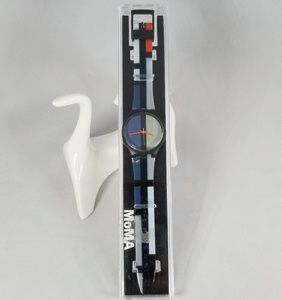 Mondrian Blue Swatch-style Watch- MoMA